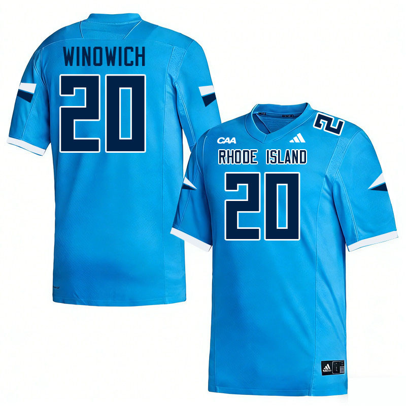 Rhode Island Rams #20 Gabe Winowich College Football Jerseys,Uniforms-Keaney Blue